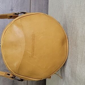Portland Leather  Round Tan  Crossbody Bag